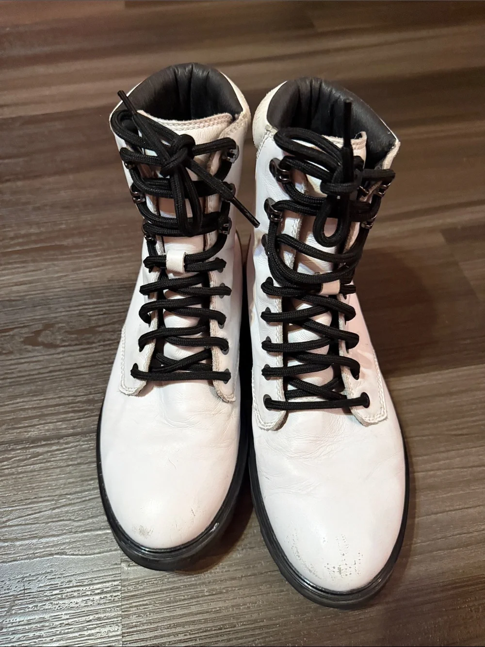 Sorel Lennox Lace Waterproof White Leather Combat Boots